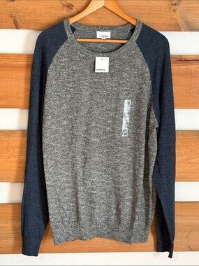 NWT Sonoma Goods for Life Men's Pullover Sweater Heathered Gray & Navy Size XL